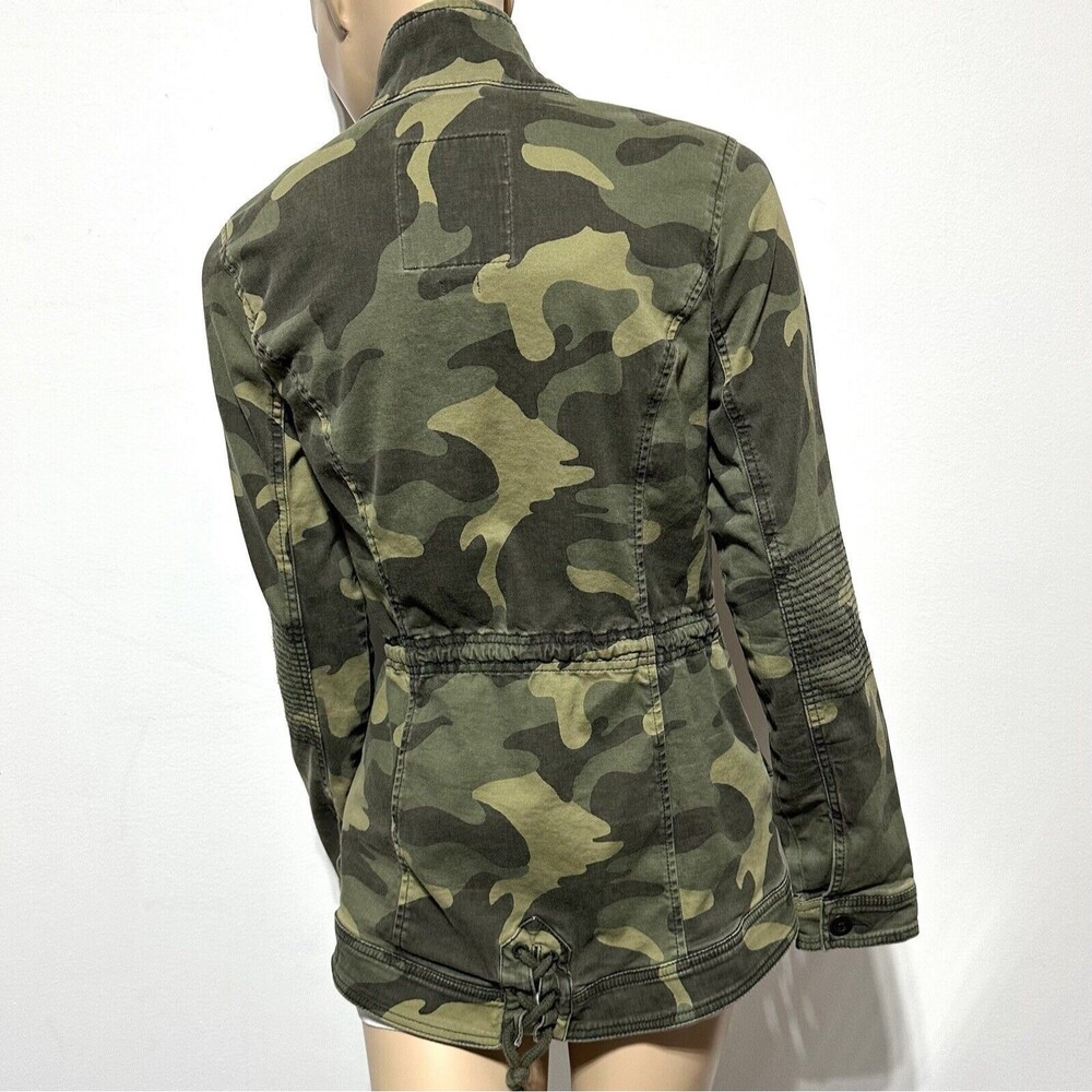 Hollister Utility Green Camo  Camouflage Jacket Women's Size M Drawstring Waist - Picture 10 of 15